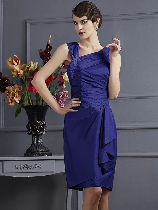 Charming Sleeveless Applique Short Taffeta Bridesmaid Dresses - Image 25