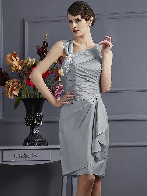 Charming Sleeveless Applique Short Taffeta Bridesmaid Dresses - Image 26