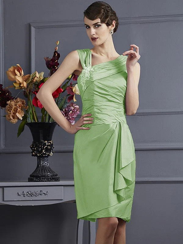 Charming Sleeveless Applique Short Taffeta Bridesmaid Dresses - Image 27
