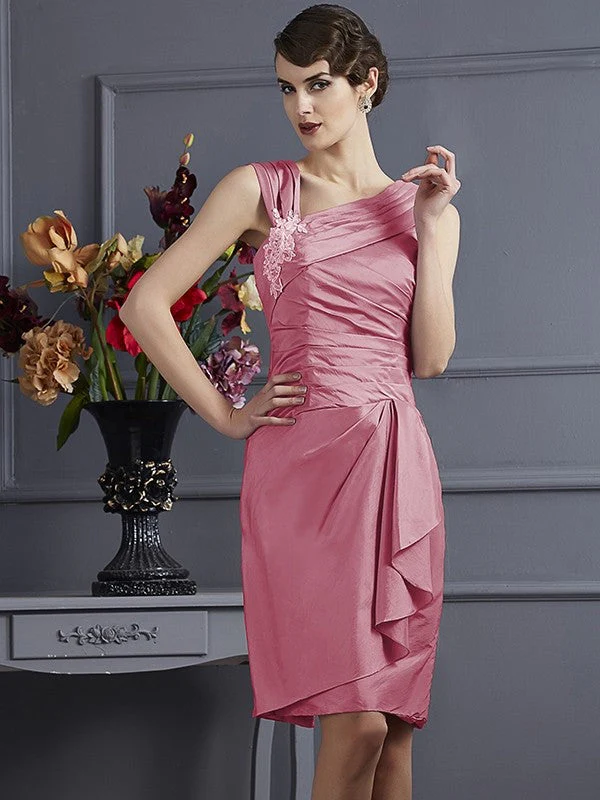 Charming Sleeveless Applique Short Taffeta Bridesmaid Dresses - Image 28