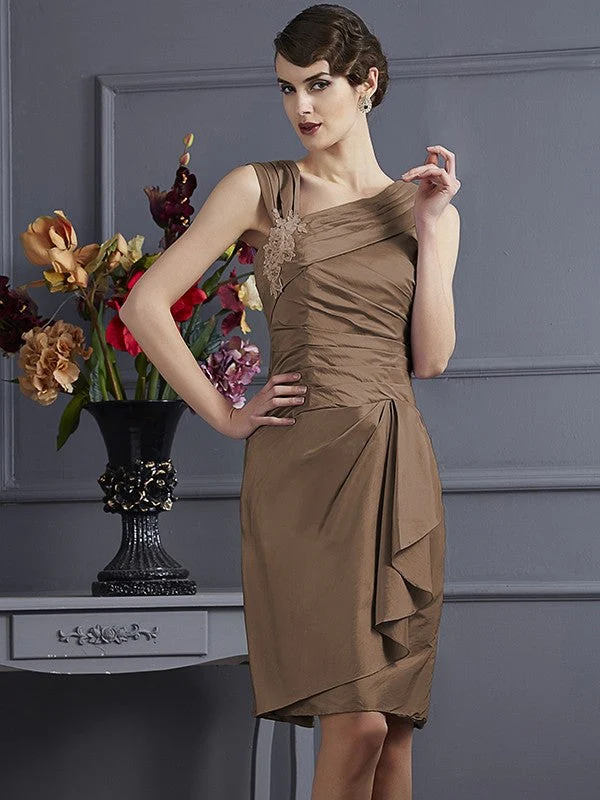 Charming Sleeveless Applique Short Taffeta Bridesmaid Dresses - Image 3