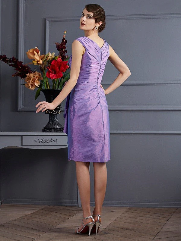 Charming Sleeveless Applique Short Taffeta Bridesmaid Dresses - Image 30