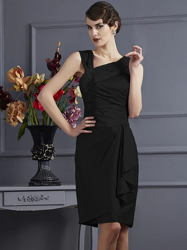 Charming Sleeveless Applique Short Taffeta Bridesmaid Dresses - Image 4