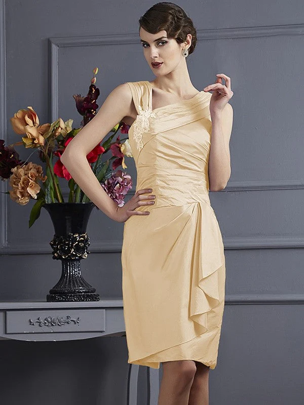 Charming Sleeveless Applique Short Taffeta Bridesmaid Dresses - Image 5