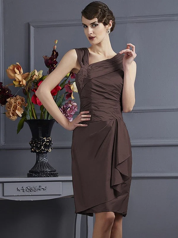 Charming Sleeveless Applique Short Taffeta Bridesmaid Dresses - Image 6