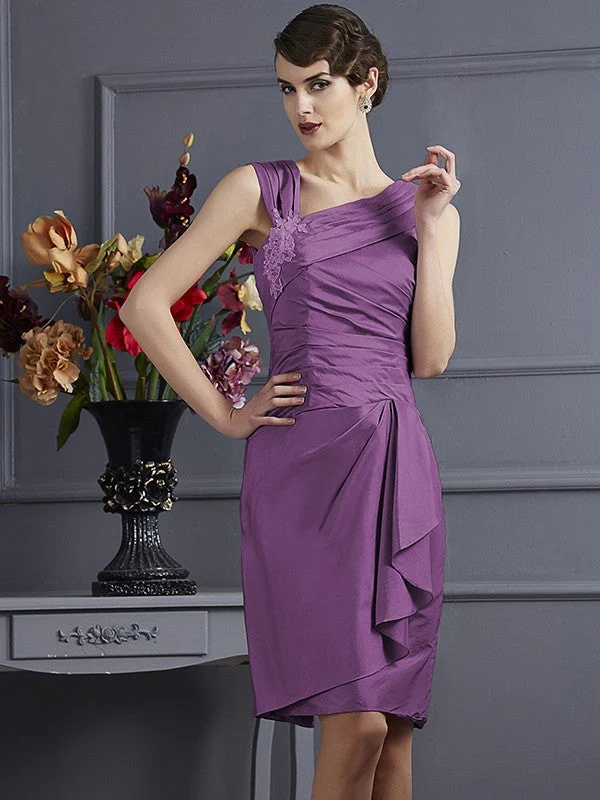 Charming Sleeveless Applique Short Taffeta Bridesmaid Dresses - Image 7