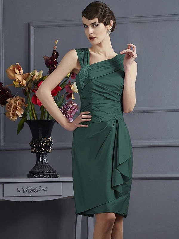 Charming Sleeveless Applique Short Taffeta Bridesmaid Dresses - Image 8