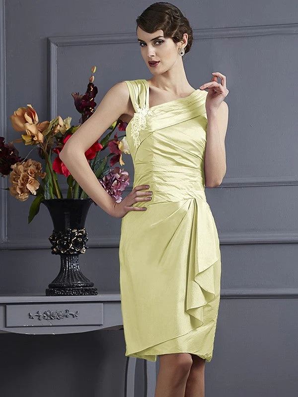 Charming Sleeveless Applique Short Taffeta Bridesmaid Dresses - Image 9