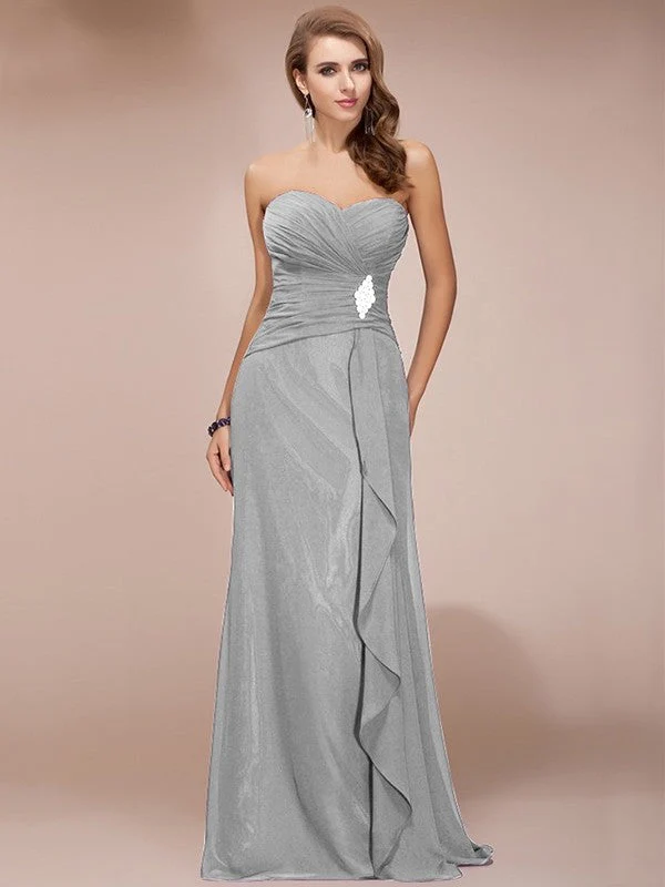 Gorgeous Sweetheart Sleeveless Long Beading Ruffles Chiffon Bridesmaid Dresses - Image 27