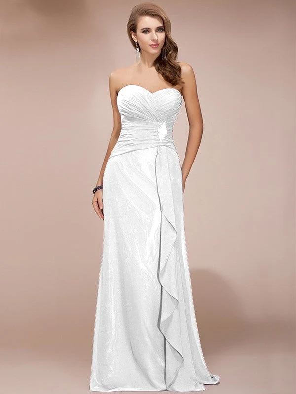 Gorgeous Sweetheart Sleeveless Long Beading Ruffles Chiffon Bridesmaid Dresses - Image 29