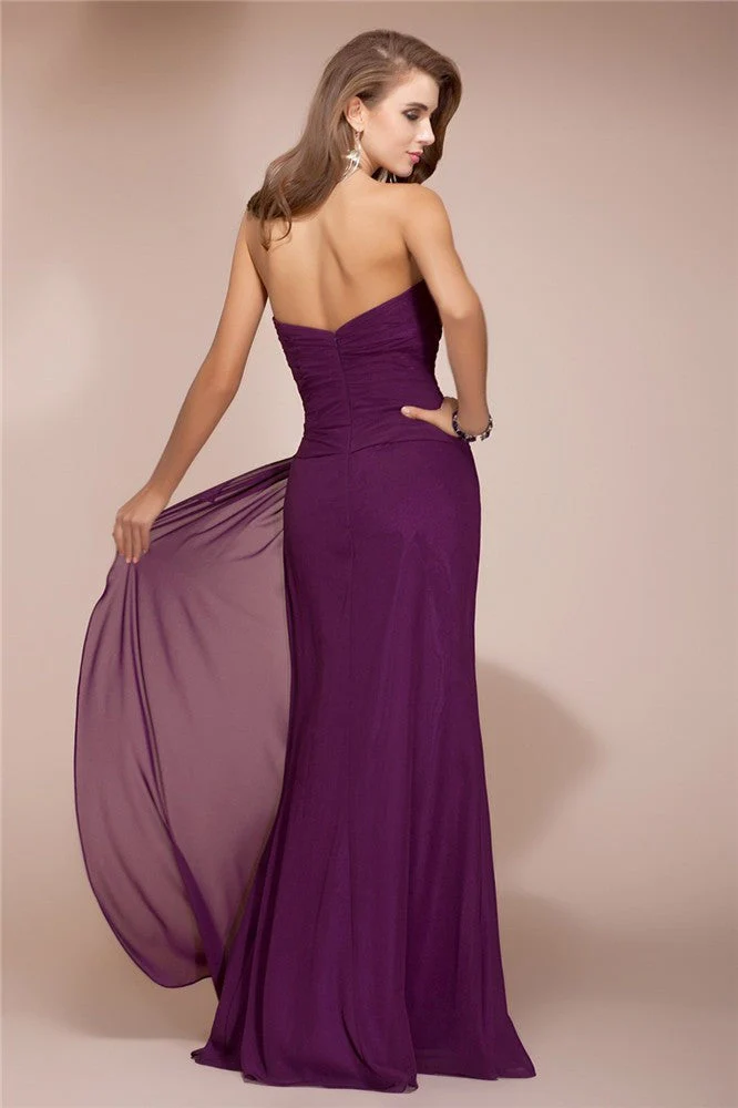 Gorgeous Sweetheart Sleeveless Long Beading Ruffles Chiffon Bridesmaid Dresses - Image 30