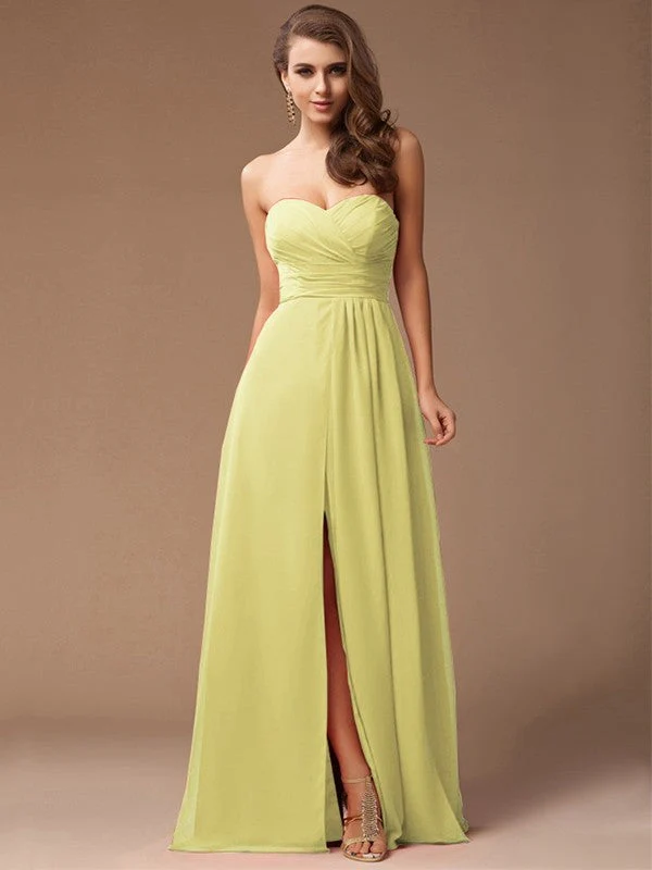 Gorgeous Sweetheart Sleeveless Long Ruffles Chiffon Bridesmaid Dresses - Image 10