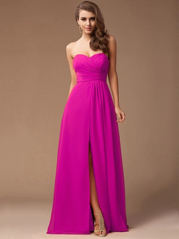 Gorgeous Sweetheart Sleeveless Long Ruffles Chiffon Bridesmaid Dresses - Image 11