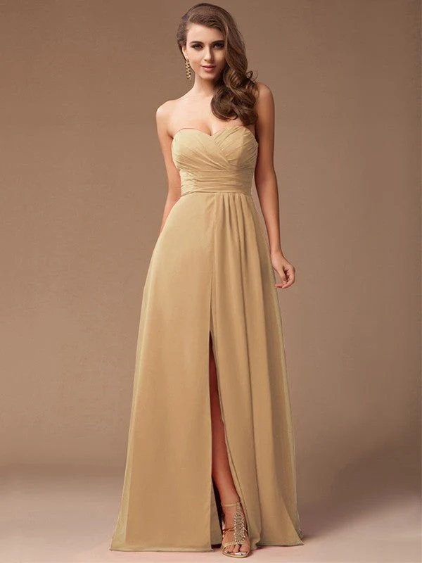 Gorgeous Sweetheart Sleeveless Long Ruffles Chiffon Bridesmaid Dresses - Image 12