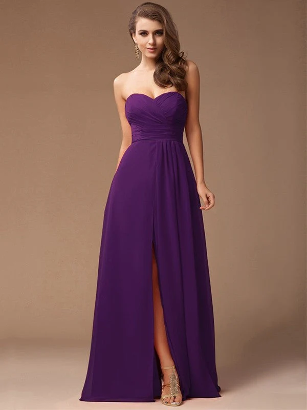 Gorgeous Sweetheart Sleeveless Long Ruffles Chiffon Bridesmaid Dresses - Image 13