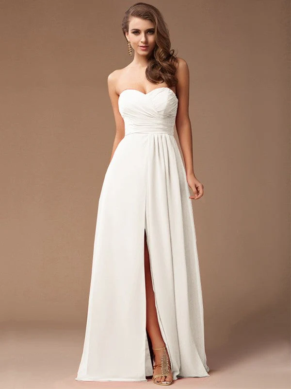 Gorgeous Sweetheart Sleeveless Long Ruffles Chiffon Bridesmaid Dresses - Image 16
