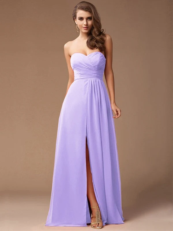 Gorgeous Sweetheart Sleeveless Long Ruffles Chiffon Bridesmaid Dresses - Image 19