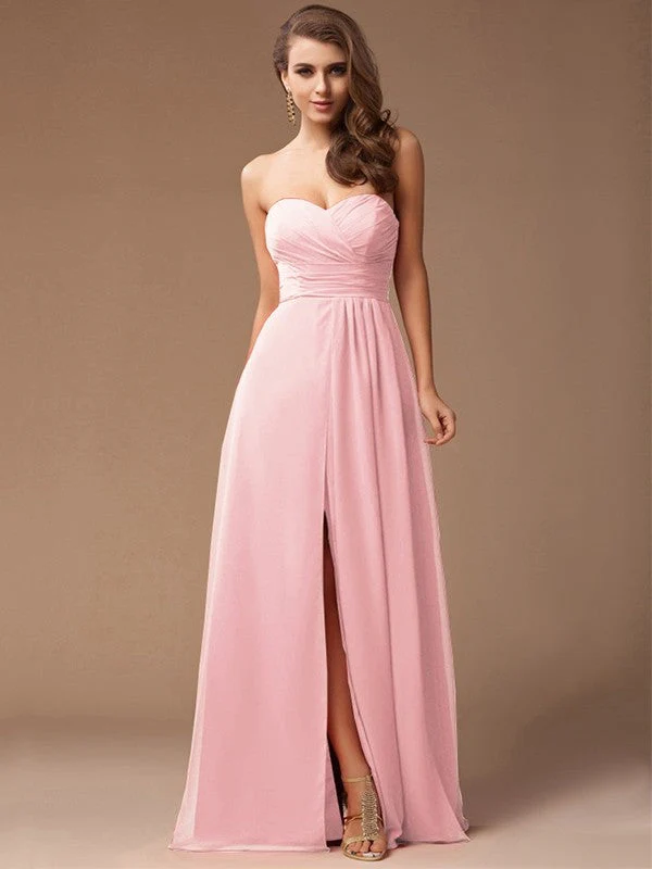 Gorgeous Sweetheart Sleeveless Long Ruffles Chiffon Bridesmaid Dresses - Image 22