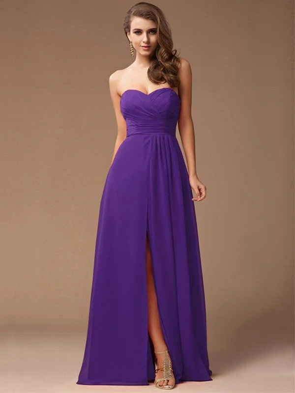 Gorgeous Sweetheart Sleeveless Long Ruffles Chiffon Bridesmaid Dresses - Image 24