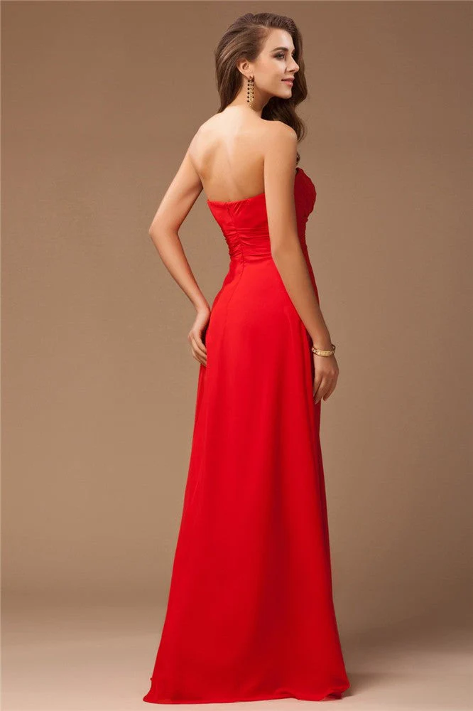 Gorgeous Sweetheart Sleeveless Long Ruffles Chiffon Bridesmaid Dresses - Image 30