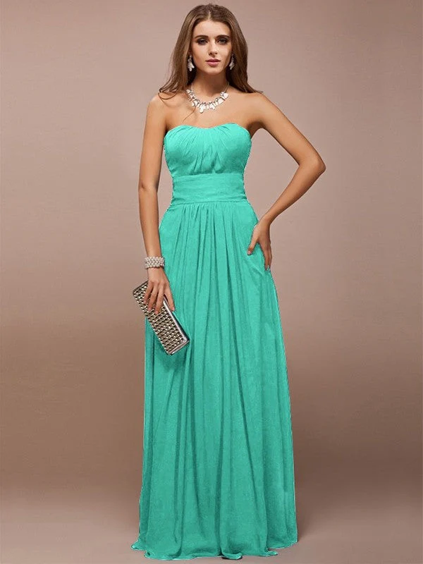 Gorgeous Sweetheart Sleeveless Ruffles Long Bridesmaid Dresses - Image 14
