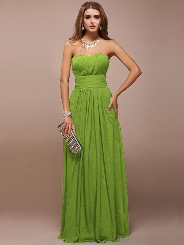 Gorgeous Sweetheart Sleeveless Ruffles Long Bridesmaid Dresses - Image 15