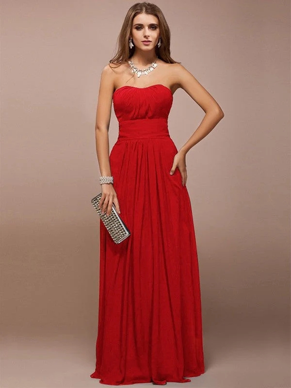 Gorgeous Sweetheart Sleeveless Ruffles Long Bridesmaid Dresses - Image 21