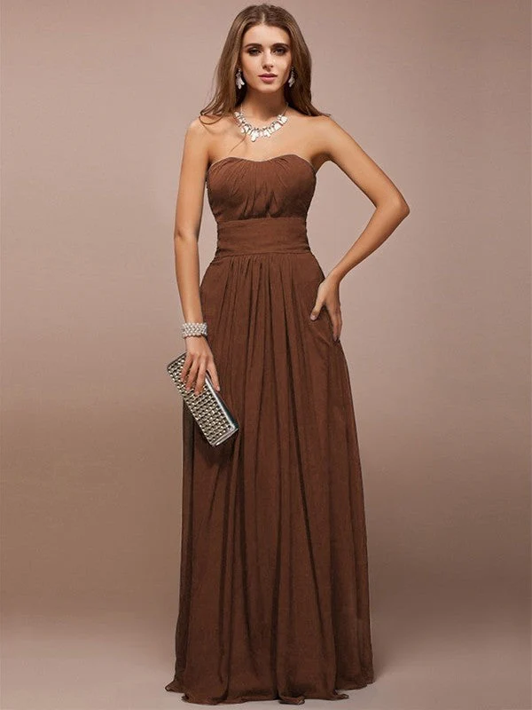 Gorgeous Sweetheart Sleeveless Ruffles Long Bridesmaid Dresses - Image 3