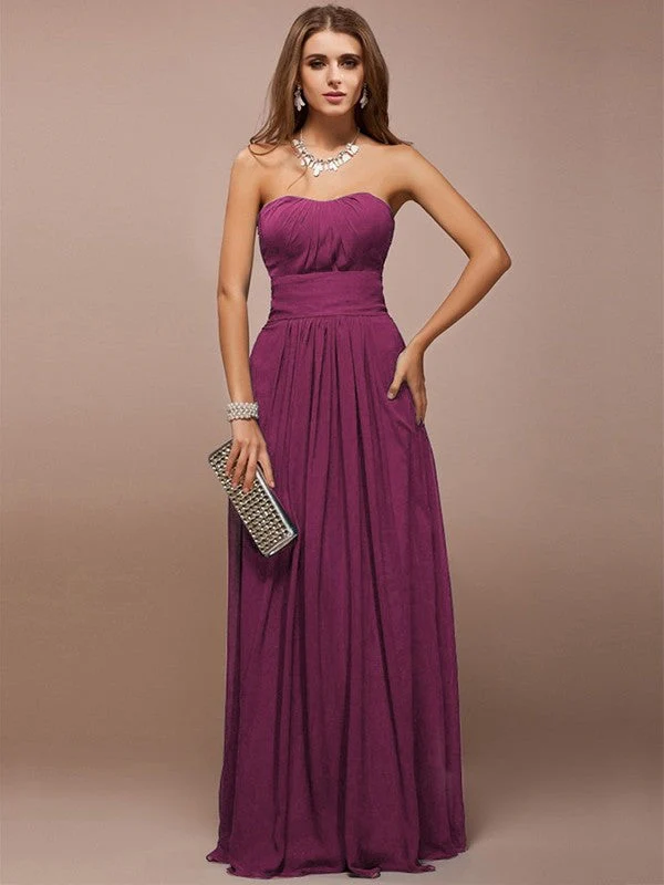 Gorgeous Sweetheart Sleeveless Ruffles Long Bridesmaid Dresses - Image 4