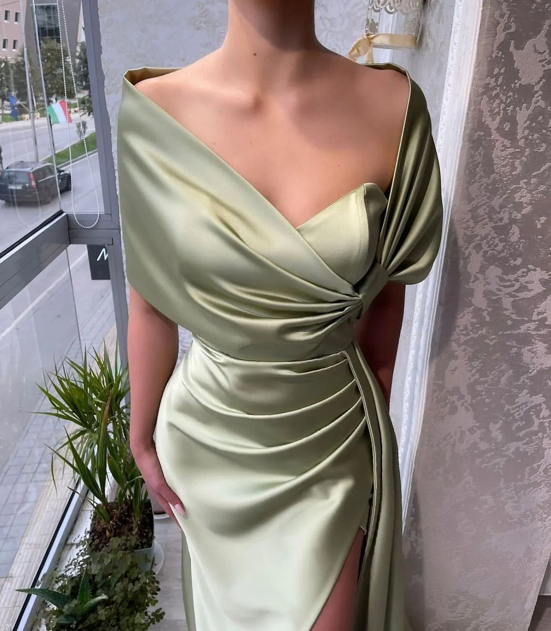 Elegant Portrait A Line Prom Dresses With Ruffles Long - Image 4