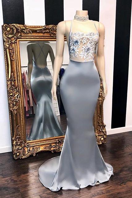 Chic Sequins Sleeveless Mermaid Prom Dresses Glitter New Arrival Halter Red Evening Gowns - Image 2