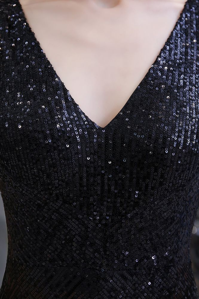 Chic Shining V-neck Silver Sequin Sleeveless Prom Jumpsuit - Image 19