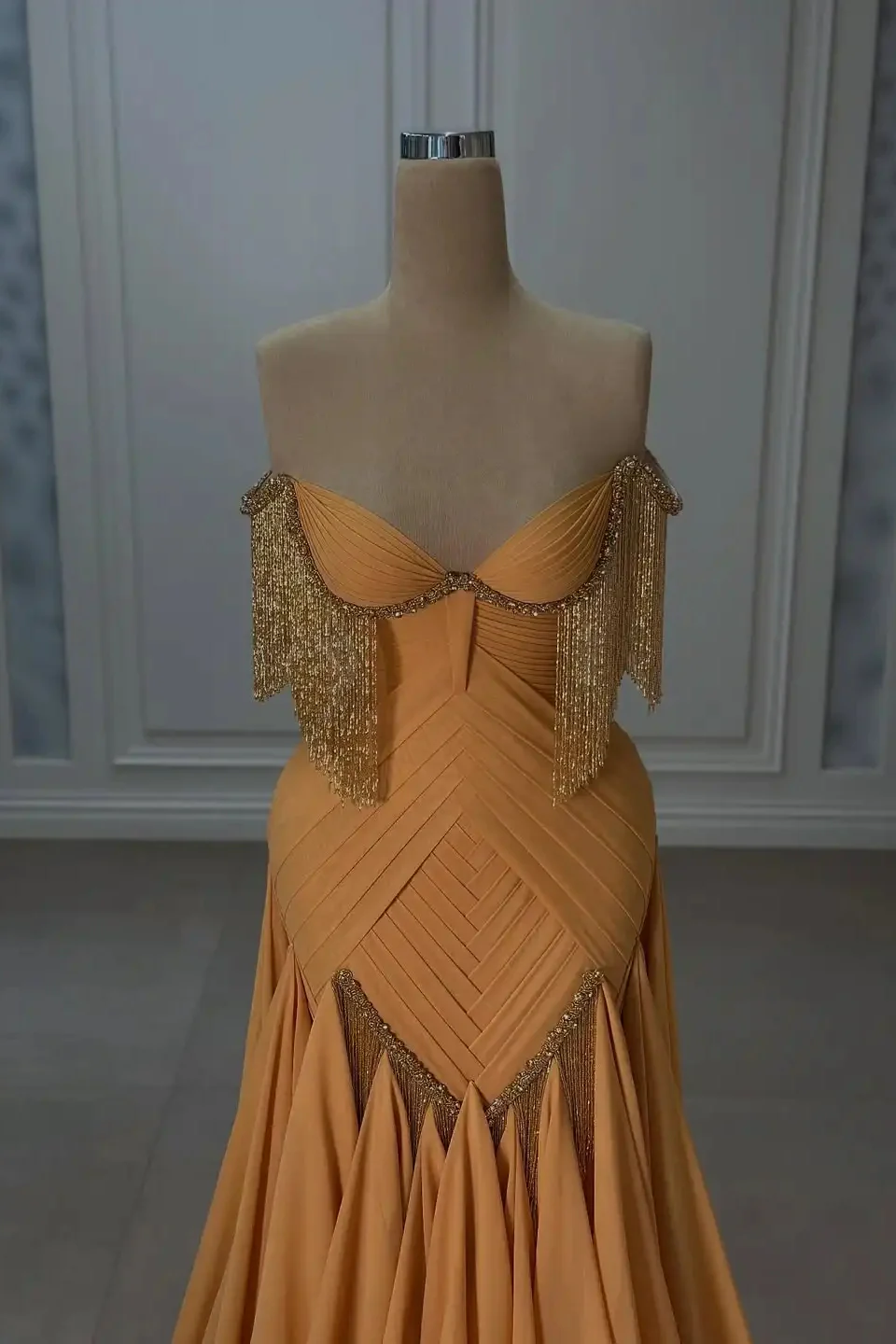 Chic Sweetheart Strapless Sleeveless Prom Dresses A-Line Beads With Pleats Tassel - Image 2