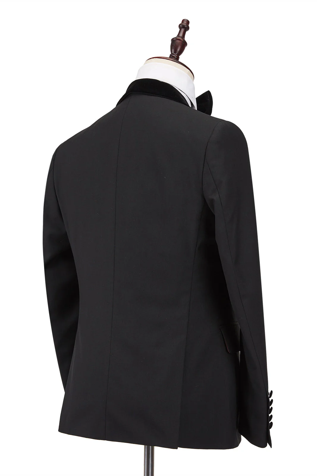 Claassic Stitching Velvet Shawl Lapel Black One Button Men Formal Wedding Suit Tuxedos Online - Image 2
