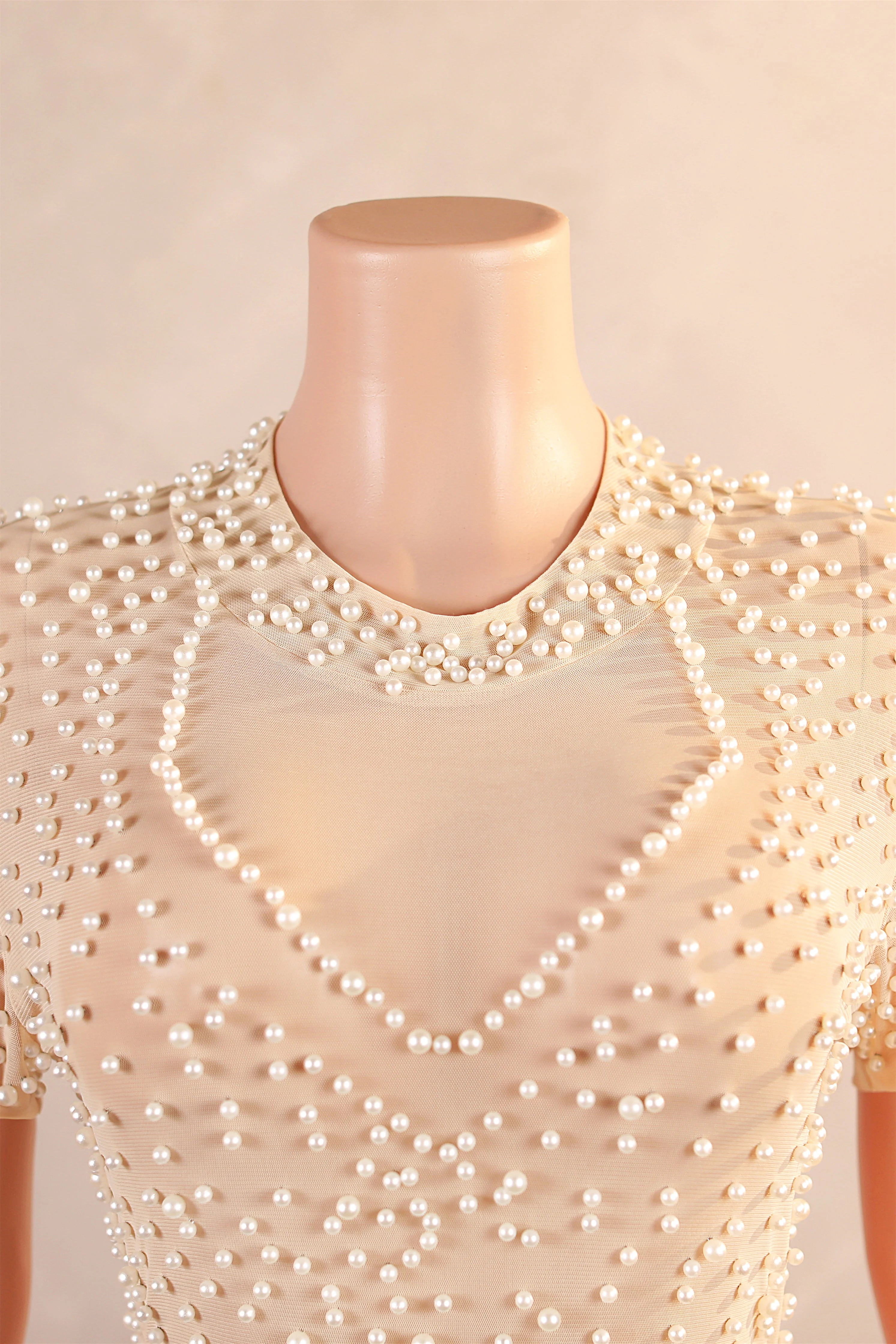 Crew Sheath Ankle-Length Zipper Beads Split Side Short Sleeve Evening Dress - Image 6