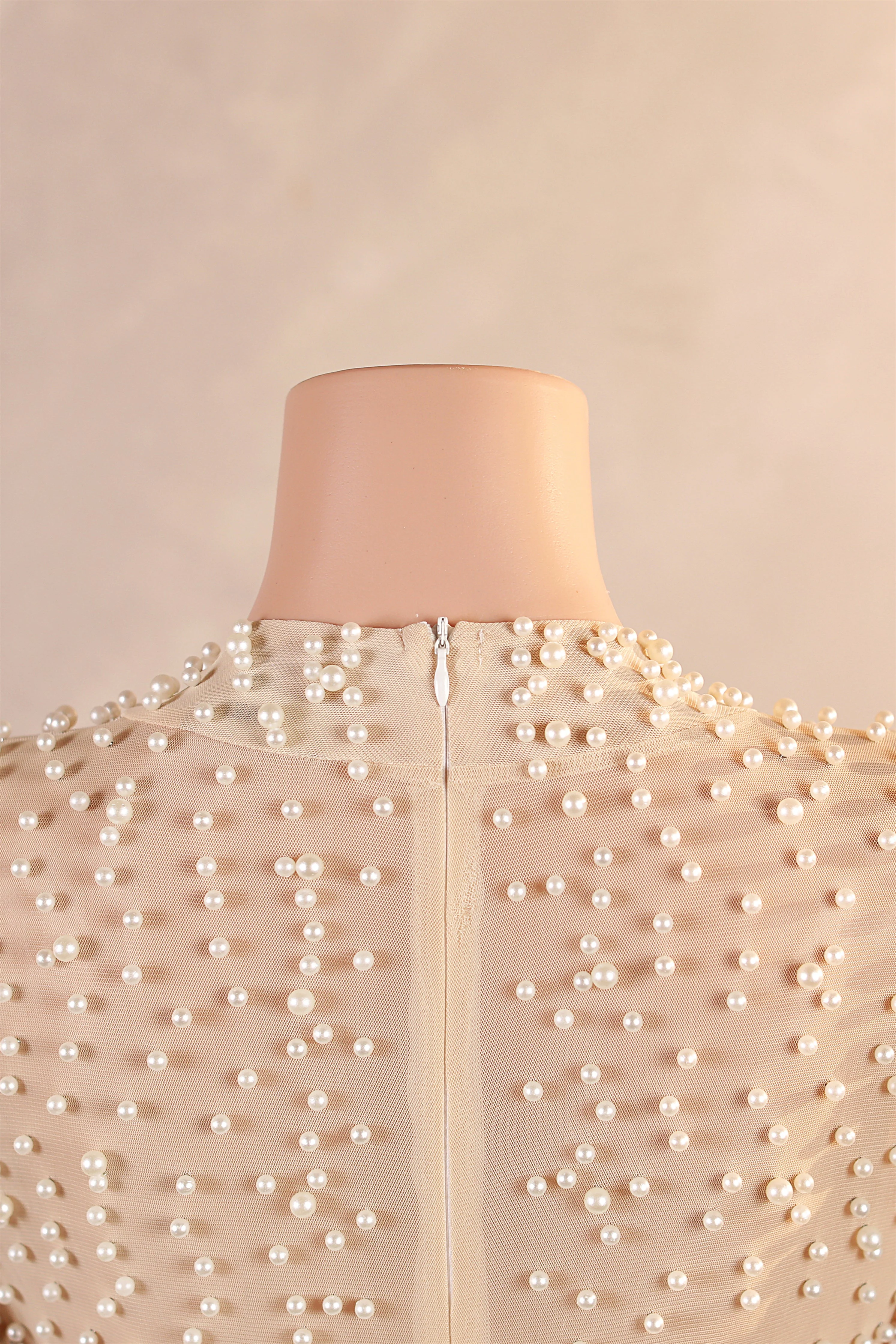 Crew Sheath Ankle-Length Zipper Beads Split Side Short Sleeve Evening Dress - Image 7