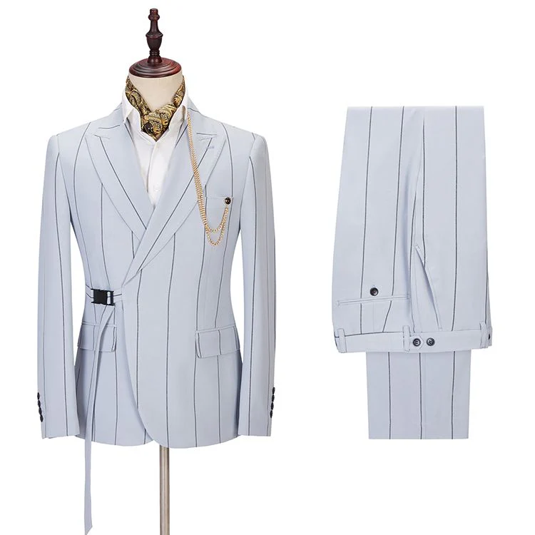Classy Striped Peaked Lapel Men Suits Online - Image 2