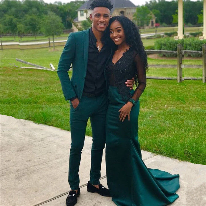 Dark Green 2-Piece Notch Lapel Designer Prom Suits Online - Image 2