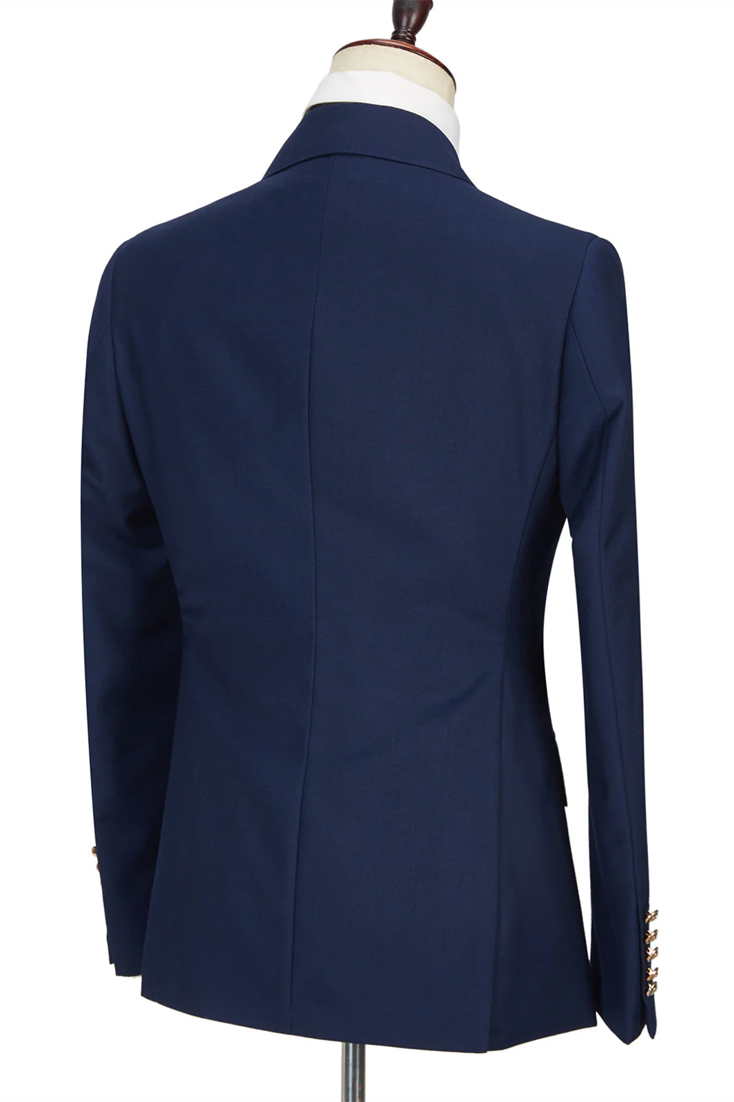 Dark Navy Peak Lapel Double Breasted Formal Men Suit for Prom - Image 2