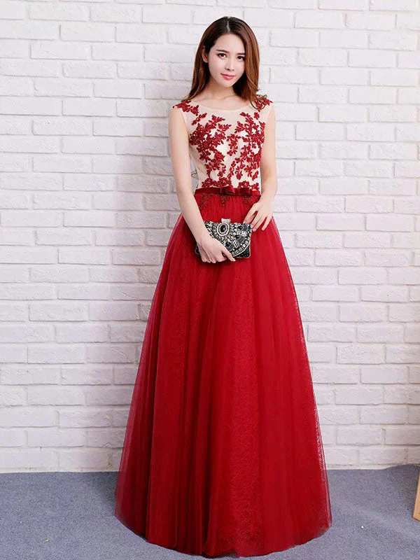 Stunning Dark Navy Evening Dresses Long Tulle Evening Dress Lace Illusion Floor Length Formal Dress - Image 5