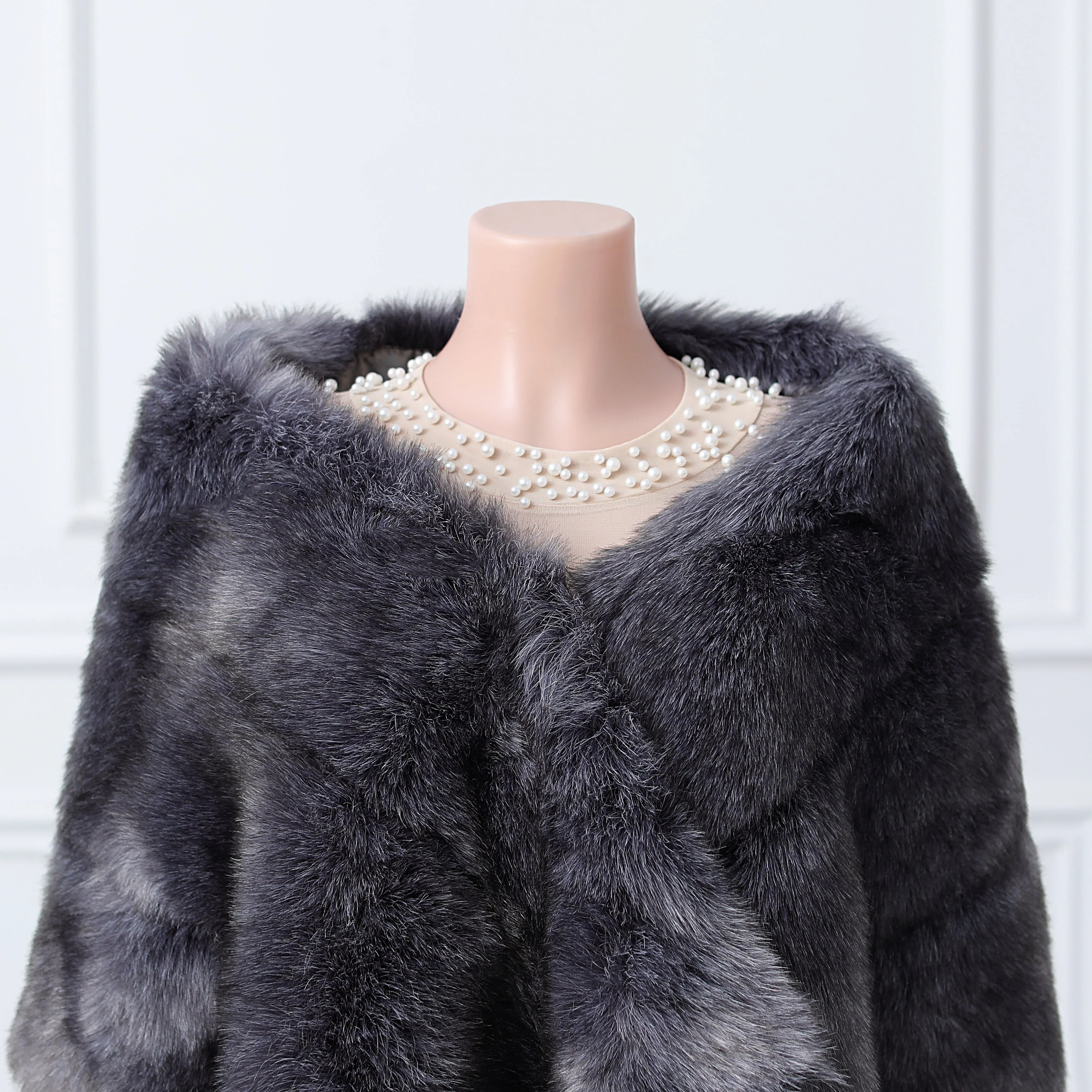 Dark silver fox three piece rectangular scarf Winter Wraps - Image 2