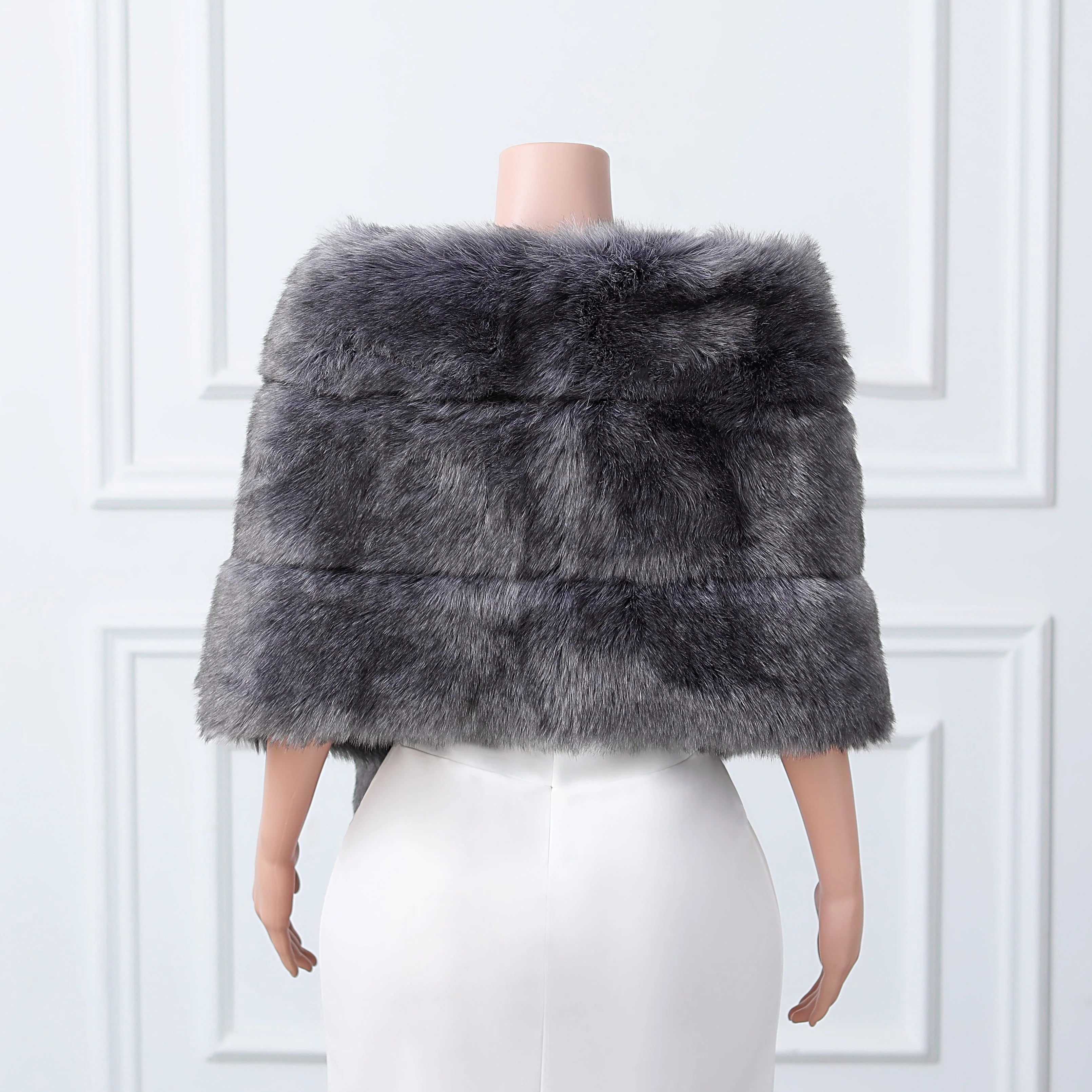 Dark silver fox three piece rectangular scarf Winter Wraps - Image 7