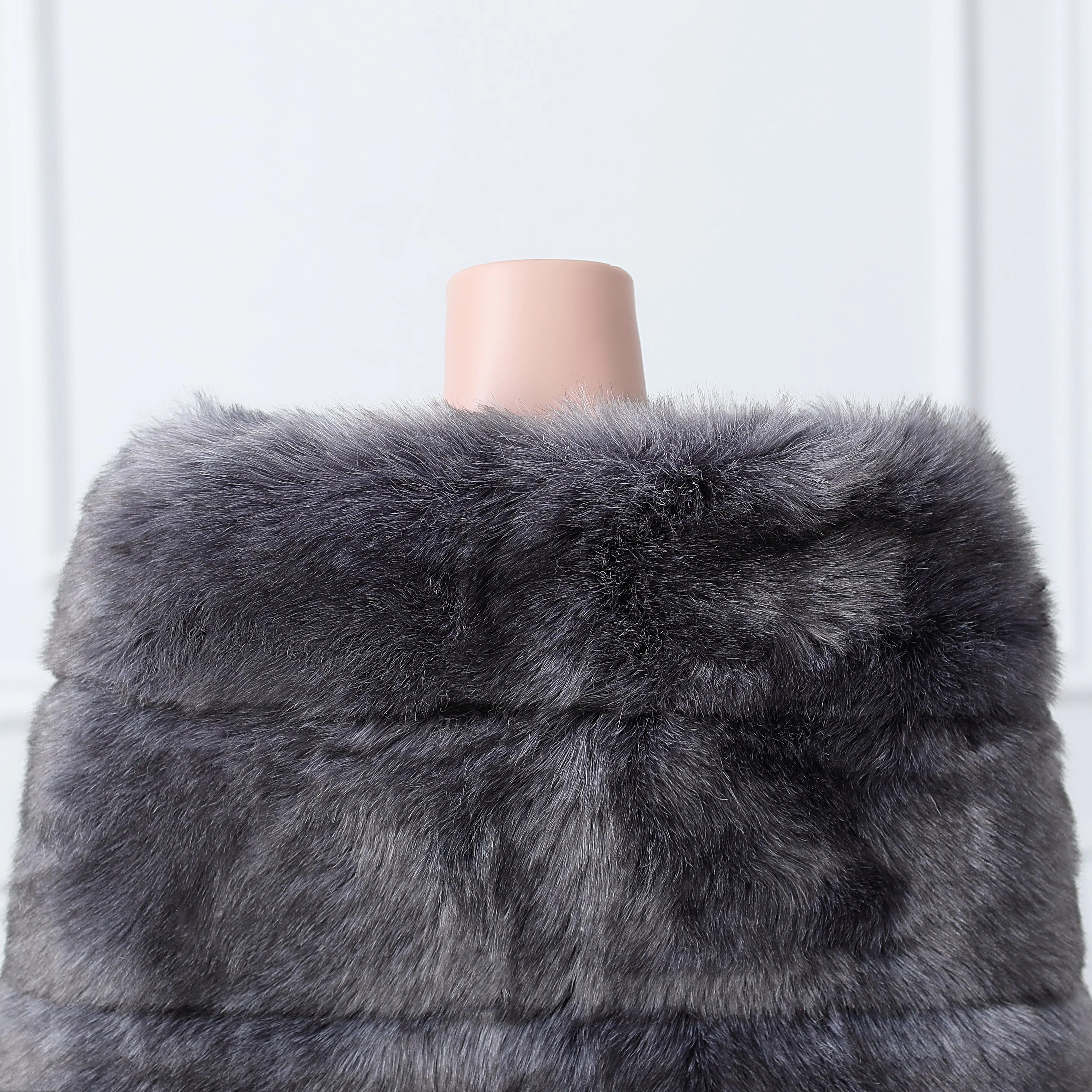 Dark silver fox three piece rectangular scarf Winter Wraps - Image 8