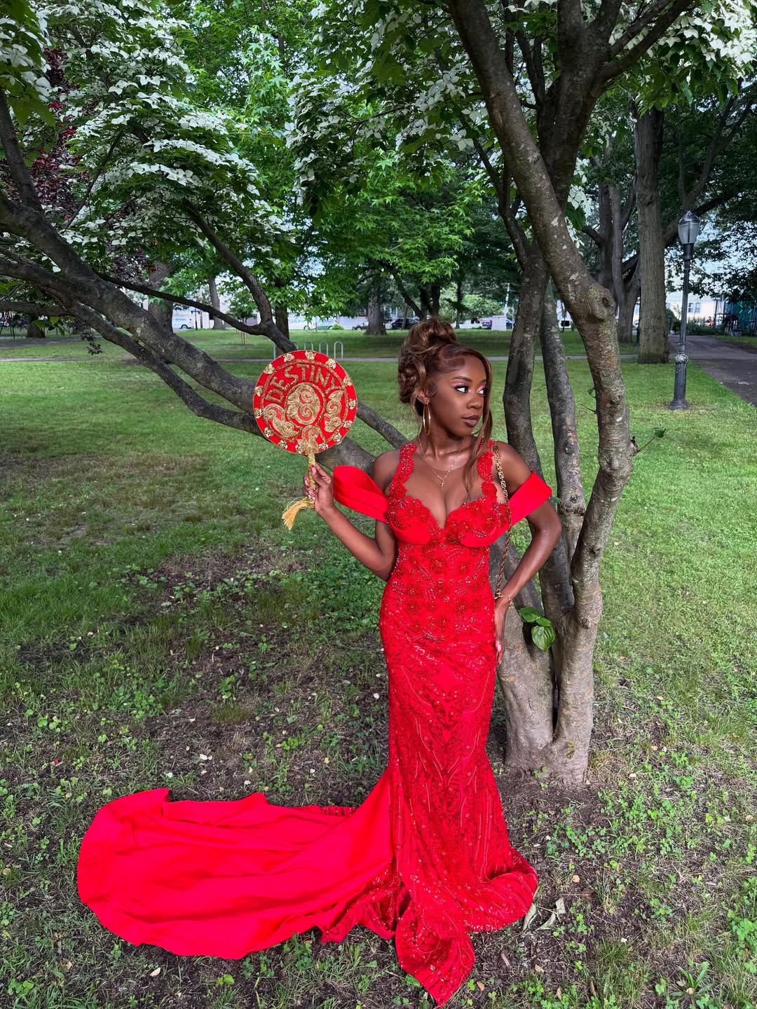 Dazzling Red Sweetheart Off-The-Shoulder Straps Prom Dresses Mermaid Column With Lace-Up Back - Image 2