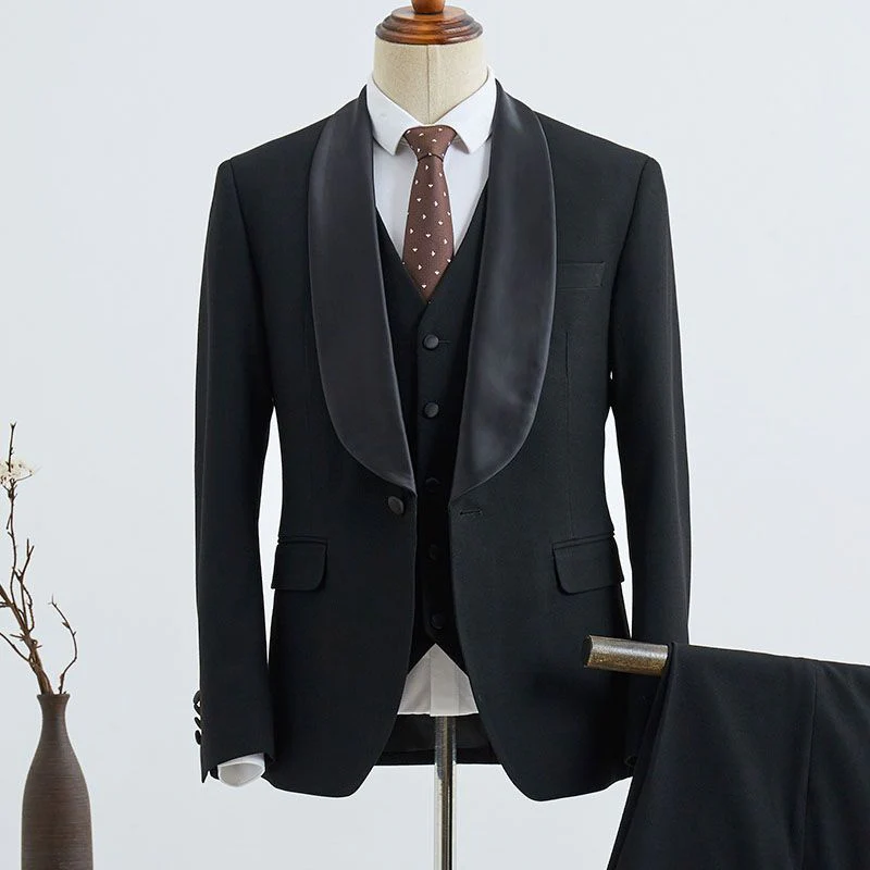 Decent Three-pieces Slim Fit Custom Wedding Suit For Grooms - Image 2