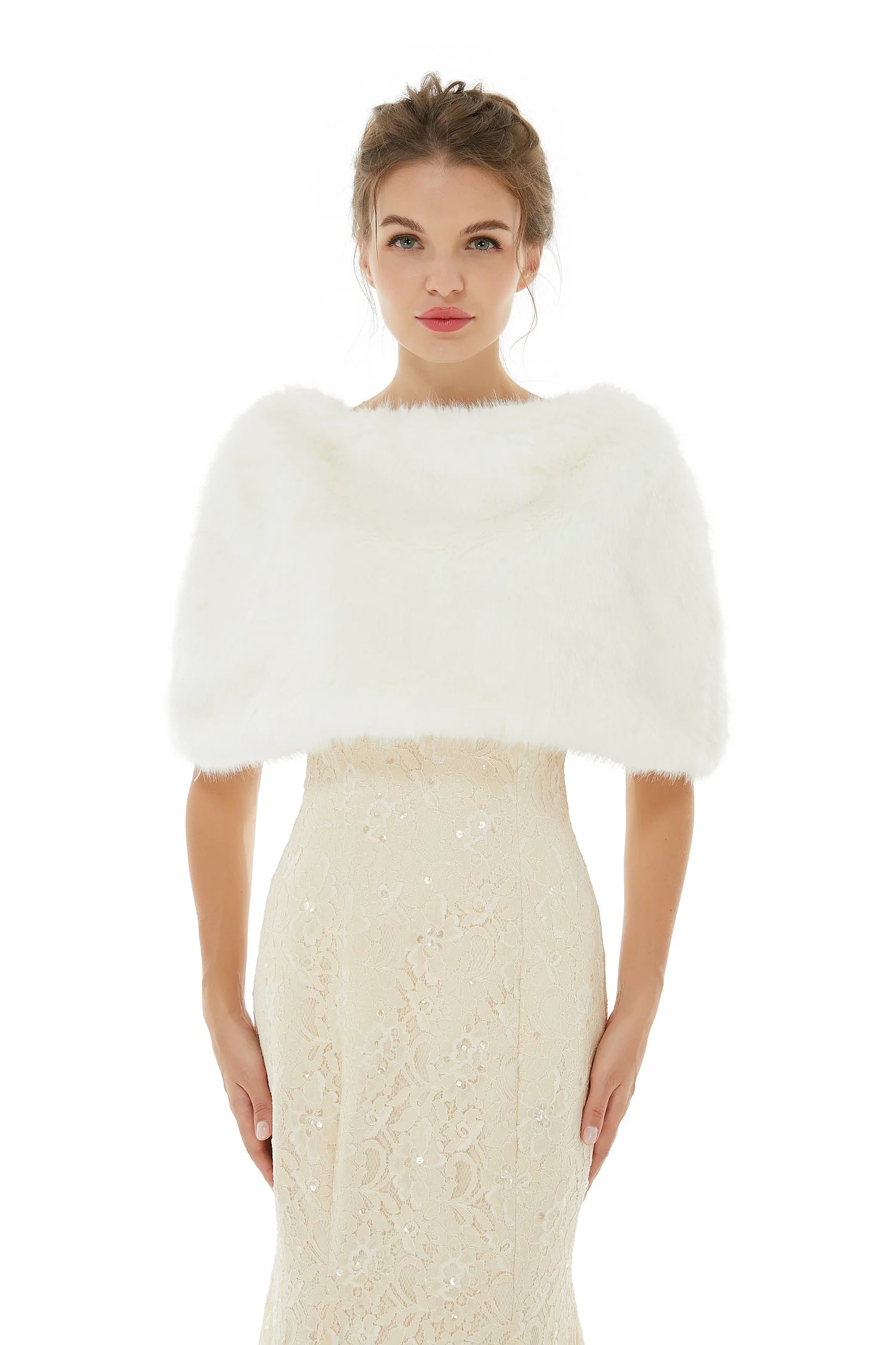 Delcy - Winter Faux Fur Wedding Wrap - Image 3