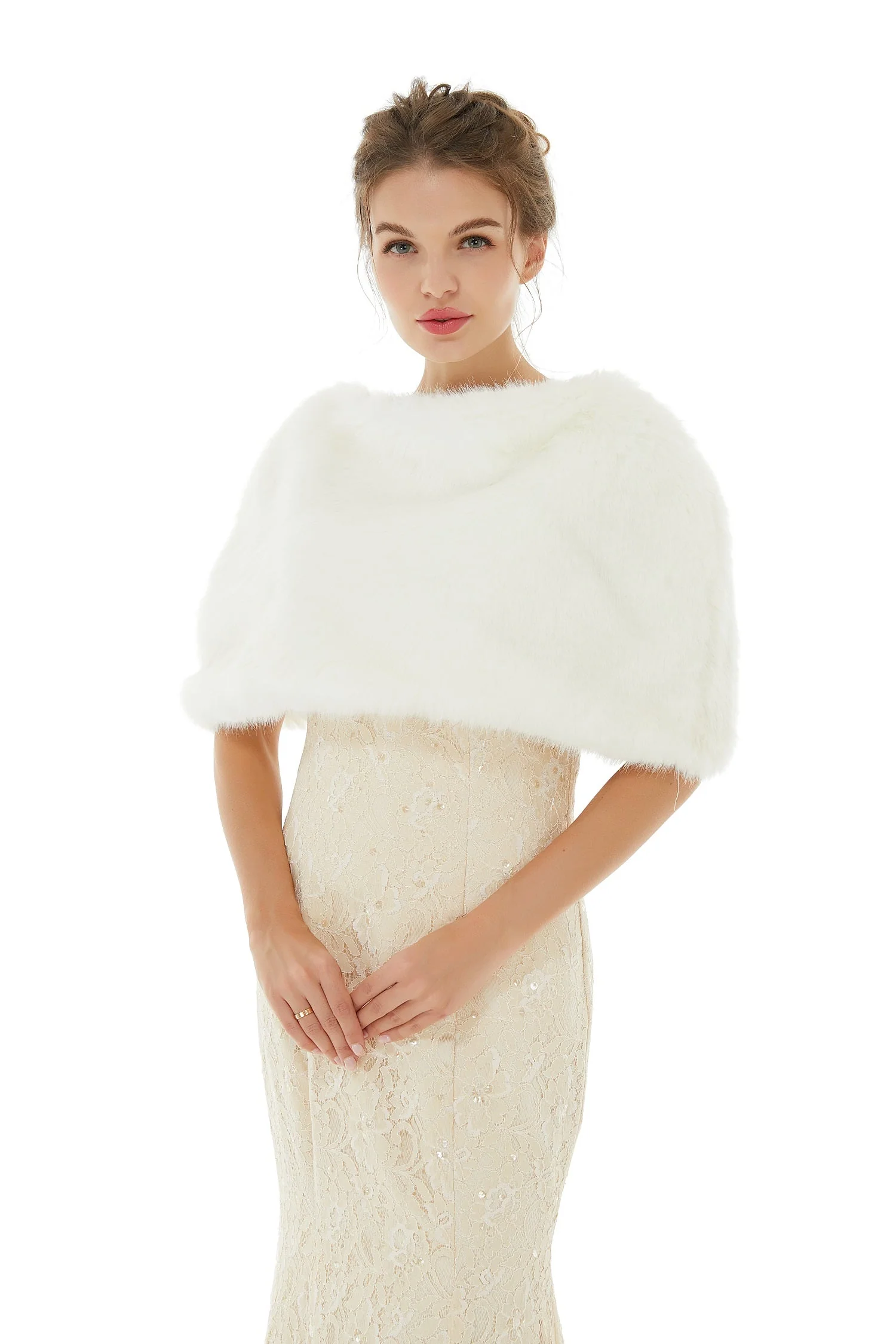 Delcy - Winter Faux Fur Wedding Wrap - Image 4