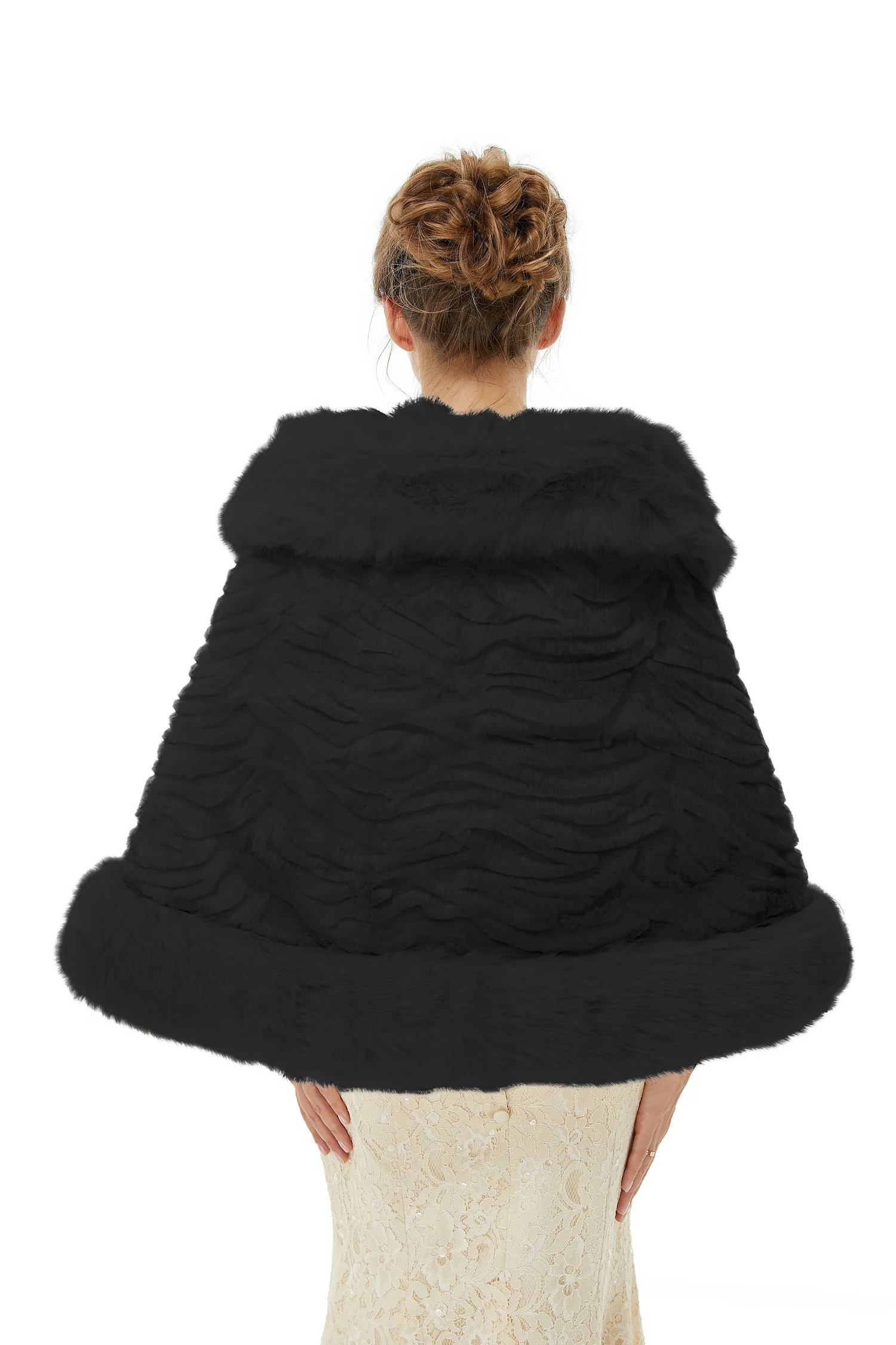 Della - Winter Faux Fur Wedding Wrap - Image 3