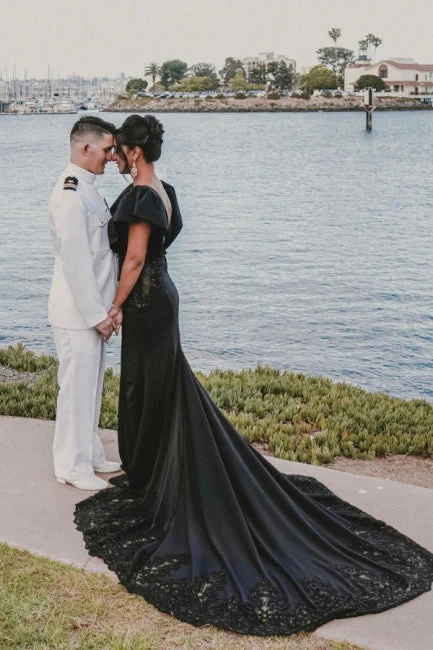 Amazing Jewel Sleeveless Mermaid Slit Wedding Dresses Online With Lace - Image 2