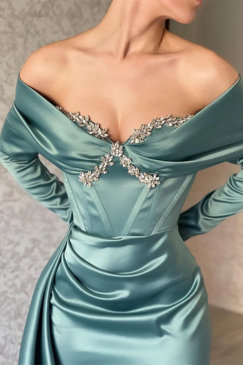 Modern Off-the-shoulder Long Sleeves  Prom Dresses Mermaid Long With - Image 4
